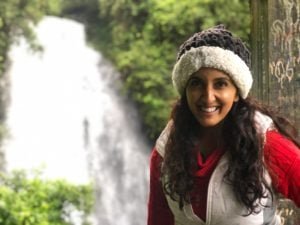 How the New 530A Works Photo of Paula Pant in front of a waterfall